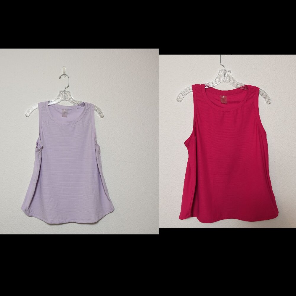 Set of TWO Calia Ribbed Shirttail Tanks